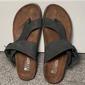 White Mountain Black Footbed Sandals